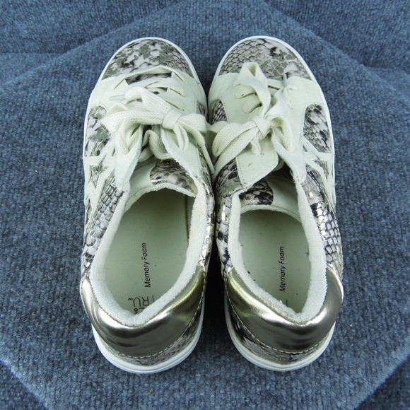 Time And Tru Women Sneaker Shoes Gray Synthetic Lace Up Size 9 Medium - Picture 6 of 9